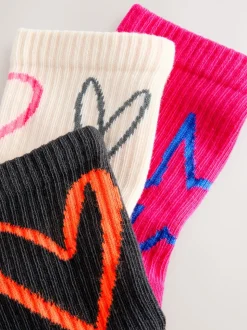 Farine d’avoine rose et gris anthracite - Chaussettes de cheville à semelle coussinée en coton riche 3 Pack