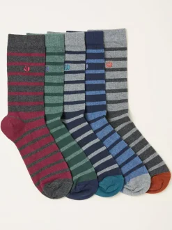 FatFace 5 paires de Chaussettes Rayure