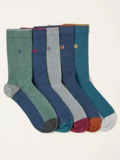FatFace 5 paires de chaussettes color block