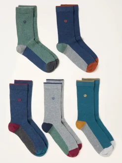 FatFace 5 paires de chaussettes color block