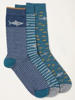 FatFace 3 paires de chaussettes requin