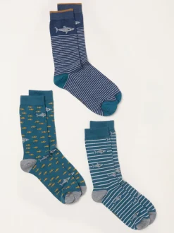 FatFace 3 paires de chaussettes requin