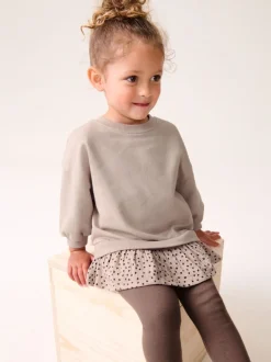 Fauve neutre - Ensemble Top et Leggings à manches longues (3mths-7yrs)
