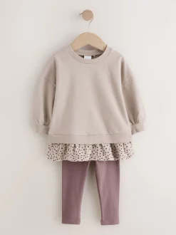 Fauve neutre - Ensemble Top et Leggings à manches longues (3mths-7yrs)