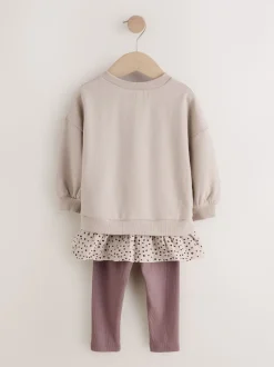 Fauve neutre - Ensemble Top et Leggings à manches longues (3mths-7yrs)