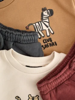 Fauve/écru/gris anthracite - Ensemble Sweat-shirt et Survêtement (3mois à7ans)