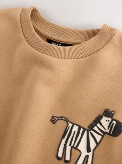 Fauve/écru/gris anthracite - Ensemble Sweat-shirt et Survêtement (3mois à7ans)