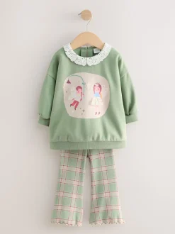 Fée vert - Ensemble Sweat-shirt à col et Leggings évasé (3mois-7ans)