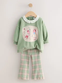 Fée vert - Ensemble Sweat-shirt à col et Leggings évasé (3mois-7ans)