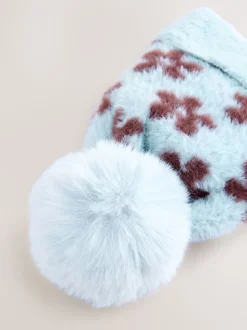 Fleur bleu chocolat - Ensemble bonnet et snoods (1-16ans) (1-16ans)