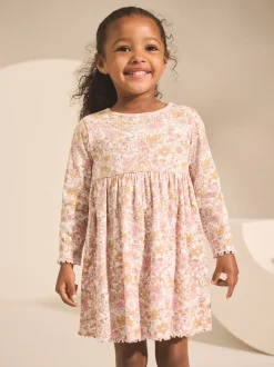 Fleuri - Robe côtelée à manches longues (3mois-7ans)
