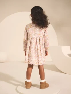 Fleuri - Robe côtelée à manches longues (3mois-7ans)