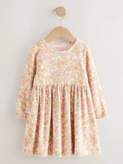 Fleuri - Robe côtelée à manches longues (3mois-7ans)