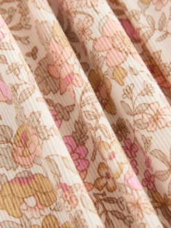 Fleuri - Robe côtelée à manches longues (3mois-7ans)