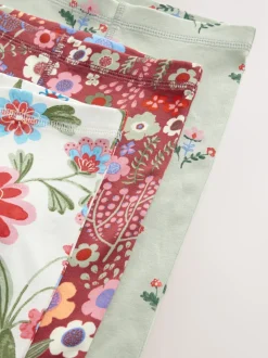 Fleuri rouge/vert - Lot de 3 pyjamas Snuggle (9mois-10ans)