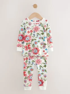 Fleuri rouge/vert - Lot de 3 pyjamas Snuggle (9mois-10ans)