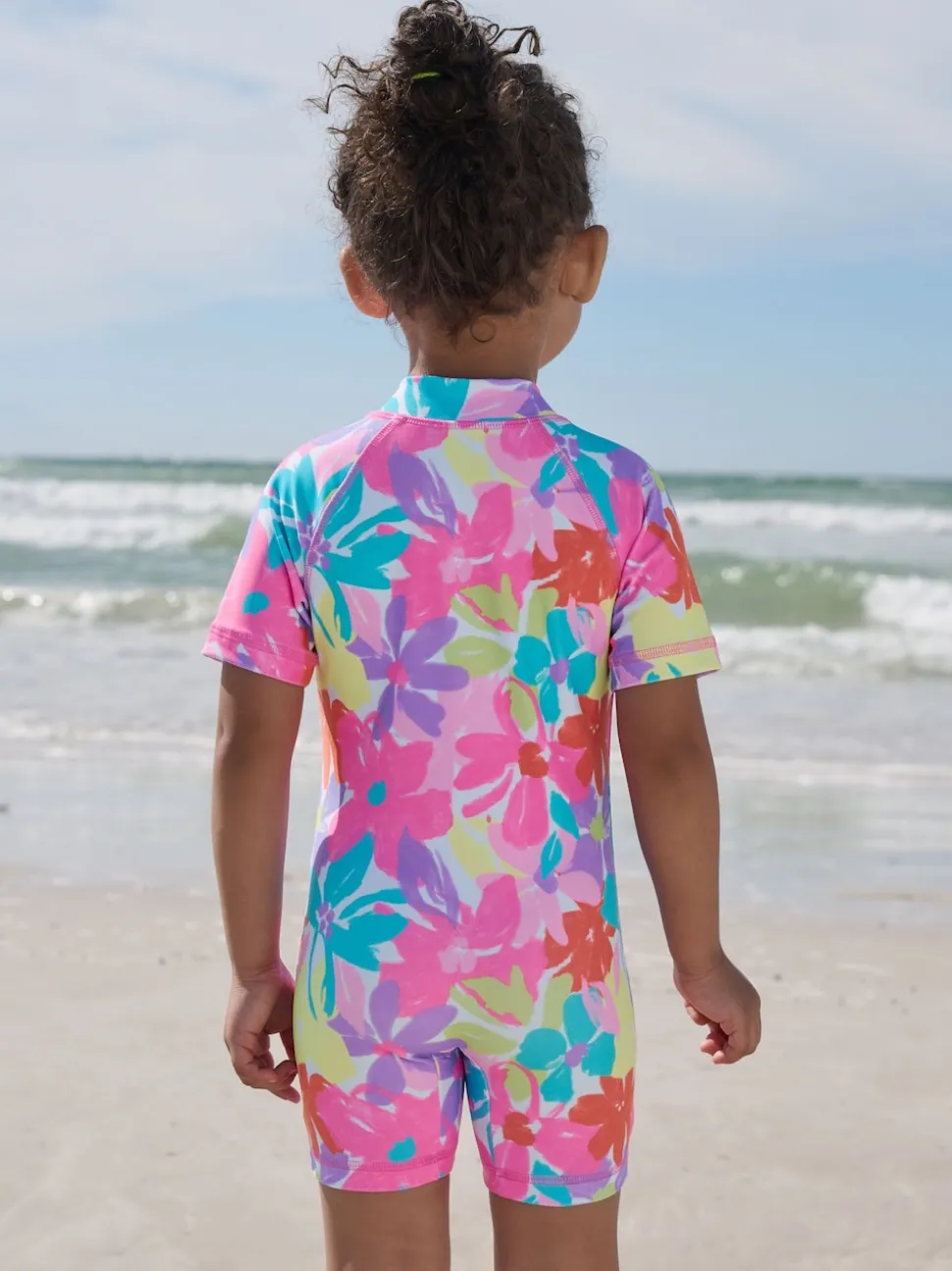 Fleurs arc-en-ciel multicolores - Maillot de bain Sunsafe (3mths-10yrs)