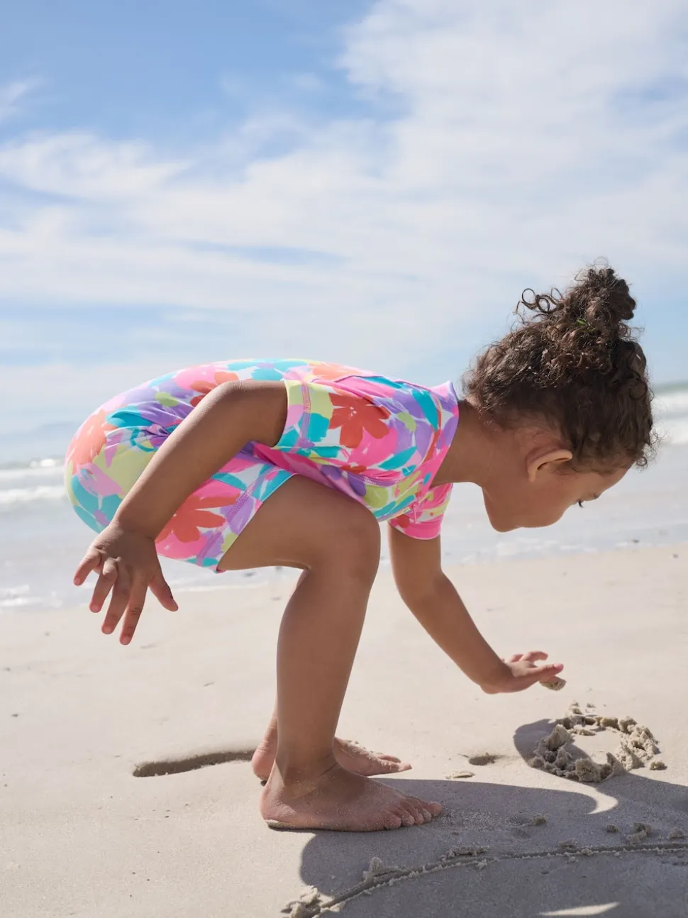 Fleurs arc-en-ciel multicolores - Maillot de bain Sunsafe (3mths-10yrs)