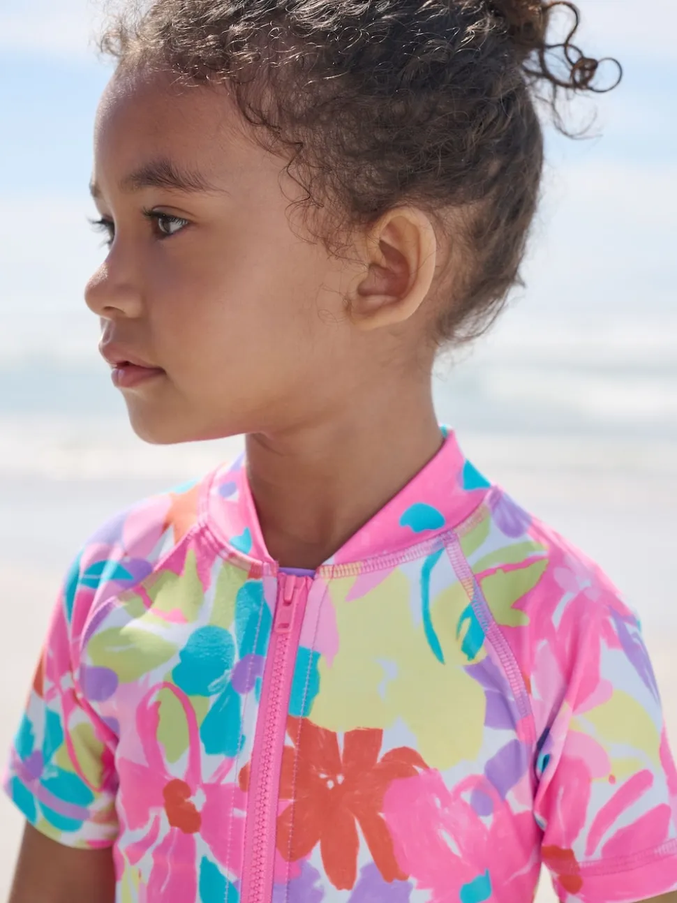 Fleurs arc-en-ciel multicolores - Maillot de bain Sunsafe (3mths-10yrs)