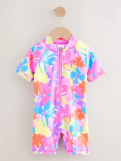 Fleurs arc-en-ciel multicolores - Maillot de bain Sunsafe (3mths-10yrs)