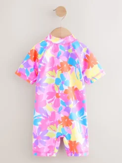 Fleurs arc-en-ciel multicolores - Maillot de bain Sunsafe (3mths-10yrs)