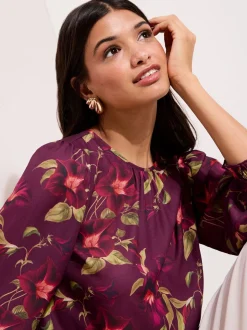 Fleurs de Bourgogne - Friends Like These Chemisier à manches froncées 3/4