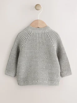 Fleurs grises au crochet - Cardigan tricoté pour bébé (0mths-3yrs)