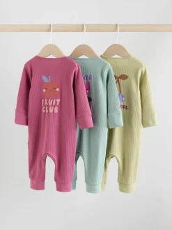 Fleurs multicolores - Combinaisons de nuit à fermeture éclair pour bébés 3 Pack (0mths-3yrs)