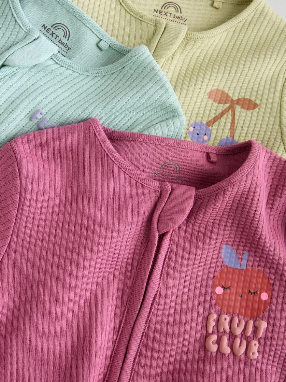 Fleurs multicolores - Combinaisons de nuit à fermeture éclair pour bébés 3 Pack (0mths-3yrs)