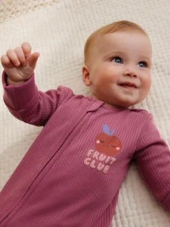 Fleurs multicolores - Combinaisons de nuit à fermeture éclair pour bébés 3 Pack (0mths-3yrs)