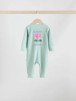 Fleurs multicolores - Combinaisons de nuit à fermeture éclair pour bébés 3 Pack (0mths-3yrs)