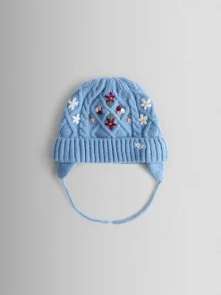 Floral bleu - Chapeau torsadé brodé JoJo Maman Bébé