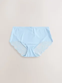 Floral bleu - No VPL Lace Back Briefs 5 Pack