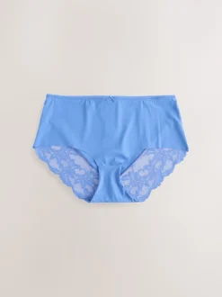 Floral bleu - No VPL Lace Back Briefs 5 Pack