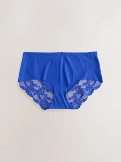 Floral bleu - No VPL Lace Back Briefs 5 Pack