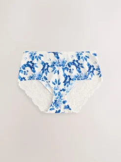 Floral bleu - No VPL Lace Back Briefs 5 Pack