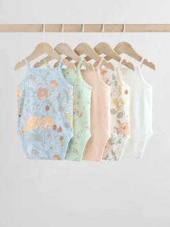 Floral bleu - Paquet de bodys pour bébé avec gilet 5