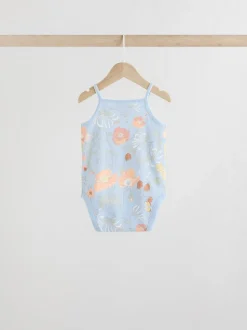 Floral bleu - Paquet de bodys pour bébé avec gilet 5