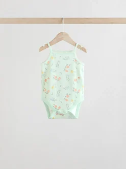 Floral bleu - Paquet de bodys pour bébé avec gilet 5
