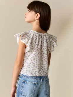 Floral lilac - Chemisiers noué sur le devant (3-16ans)