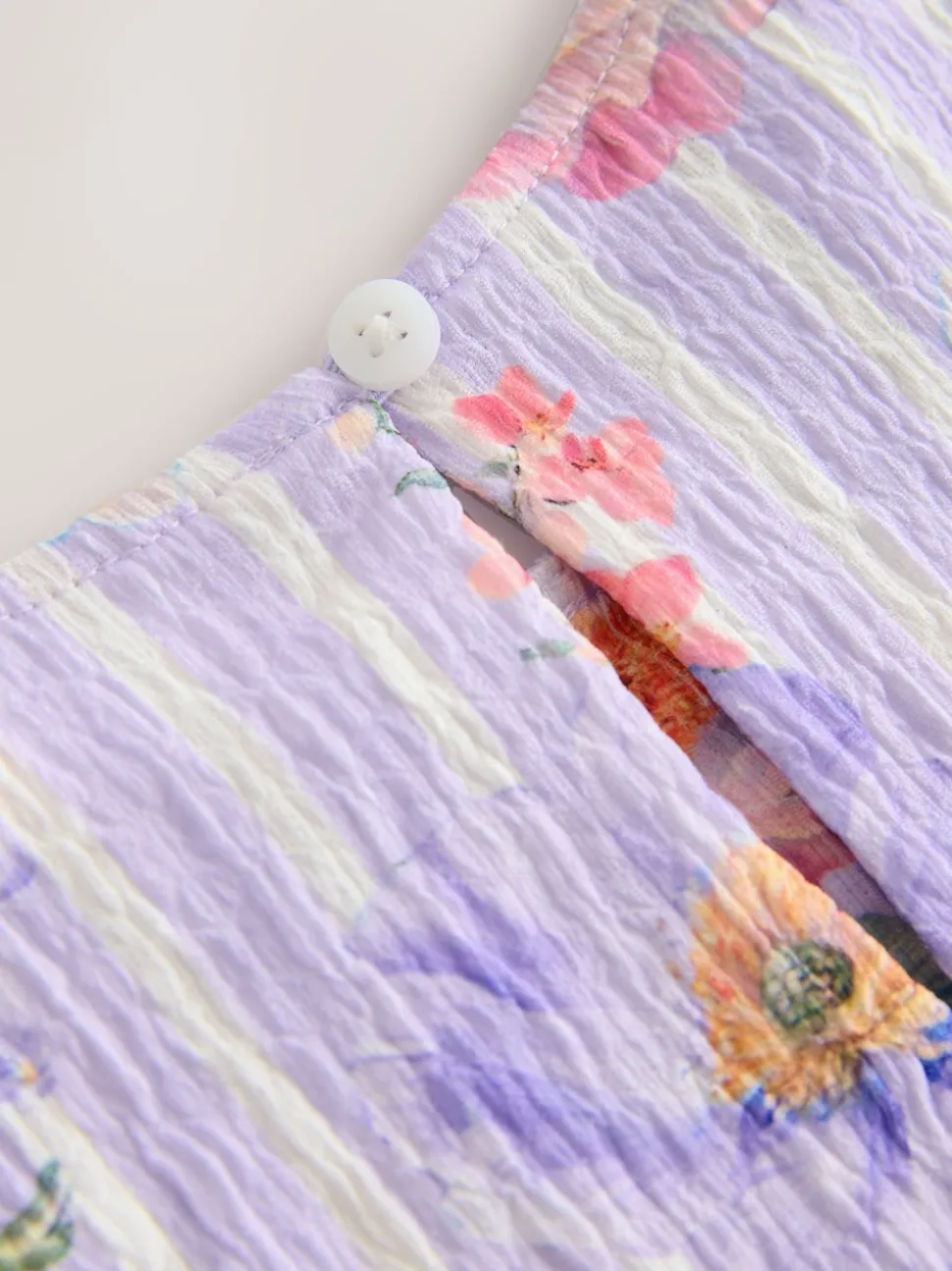 Floral lilac - Robe Effet froissé à manches d’ange (3-16ans)