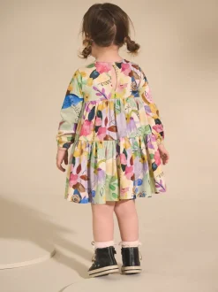 Floral lumineux - Robe à manches longues à volants (3mois7ans)