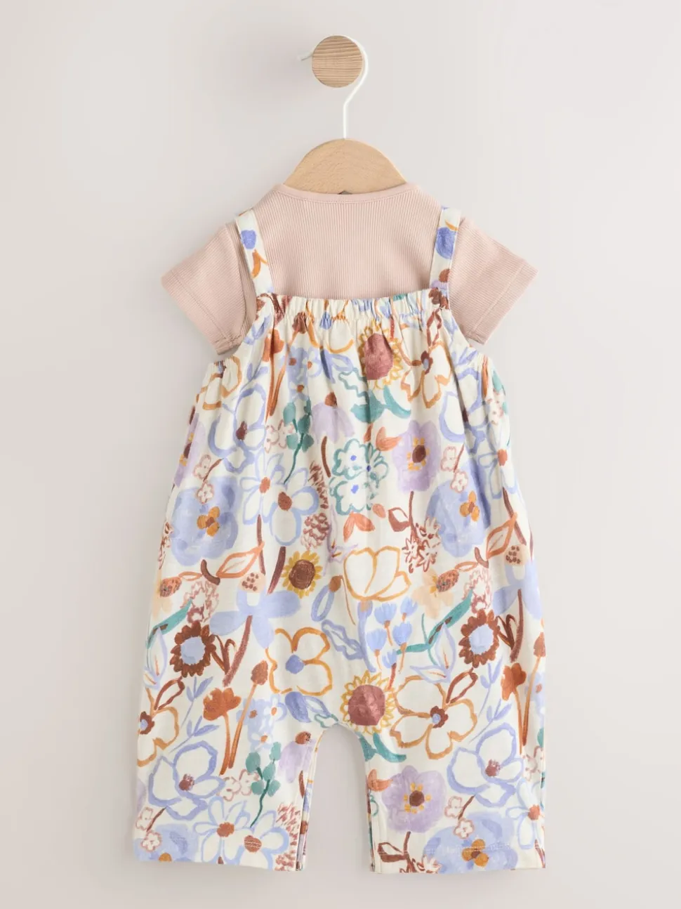 Floral pourpre - Ensemble Salopettes et Bodys en jersey BÉBÉ 2 Pieces (0mois-3ans)