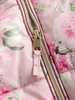 Floral rose - Combinaison de neige Résistant à la douche Faux Fur Trim (3mths-7yrs)