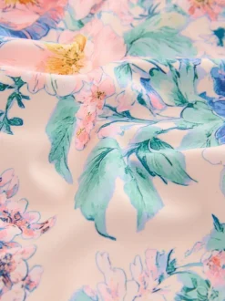 Floral rose - Maillot de bain festonné (3-16ans)