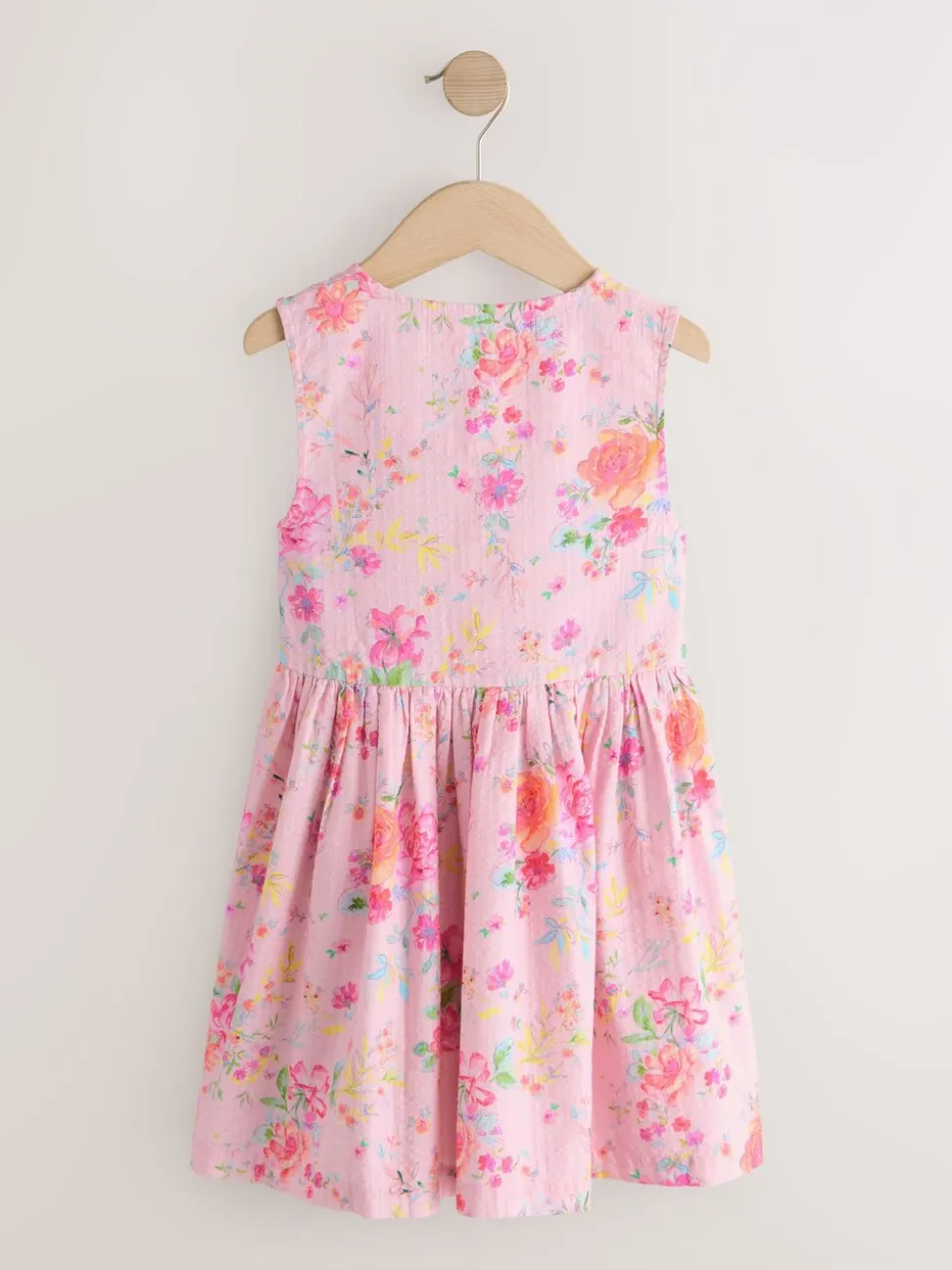 Floral rose - Robe boutonnée à Manches courtes Rayure (3-16ans)