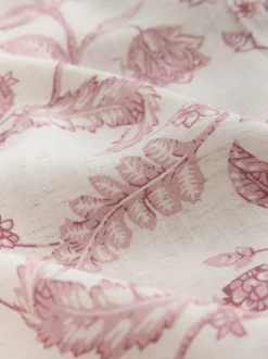 Floral rose - Robe de chambre en viscose/lin Blend