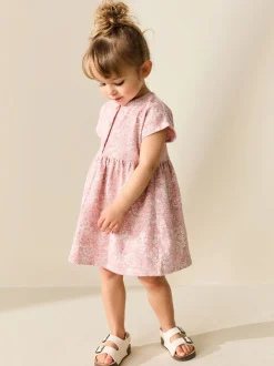 Floral rose - Robe en jersey (3mois à7ans)