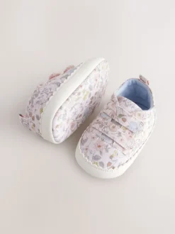 Floral rose - Touch Fasten Bébé Trainers (0-24mths)