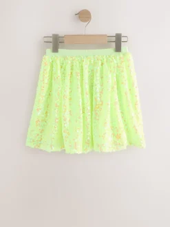 Fluro Jaune - Jupe à paillettes (3-16ans)